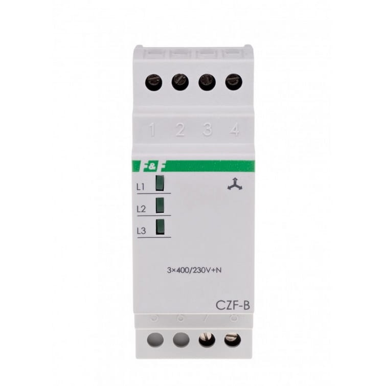 CZF-B Czujnik zaniku i asymetrii faz, montaż na szynie DIN