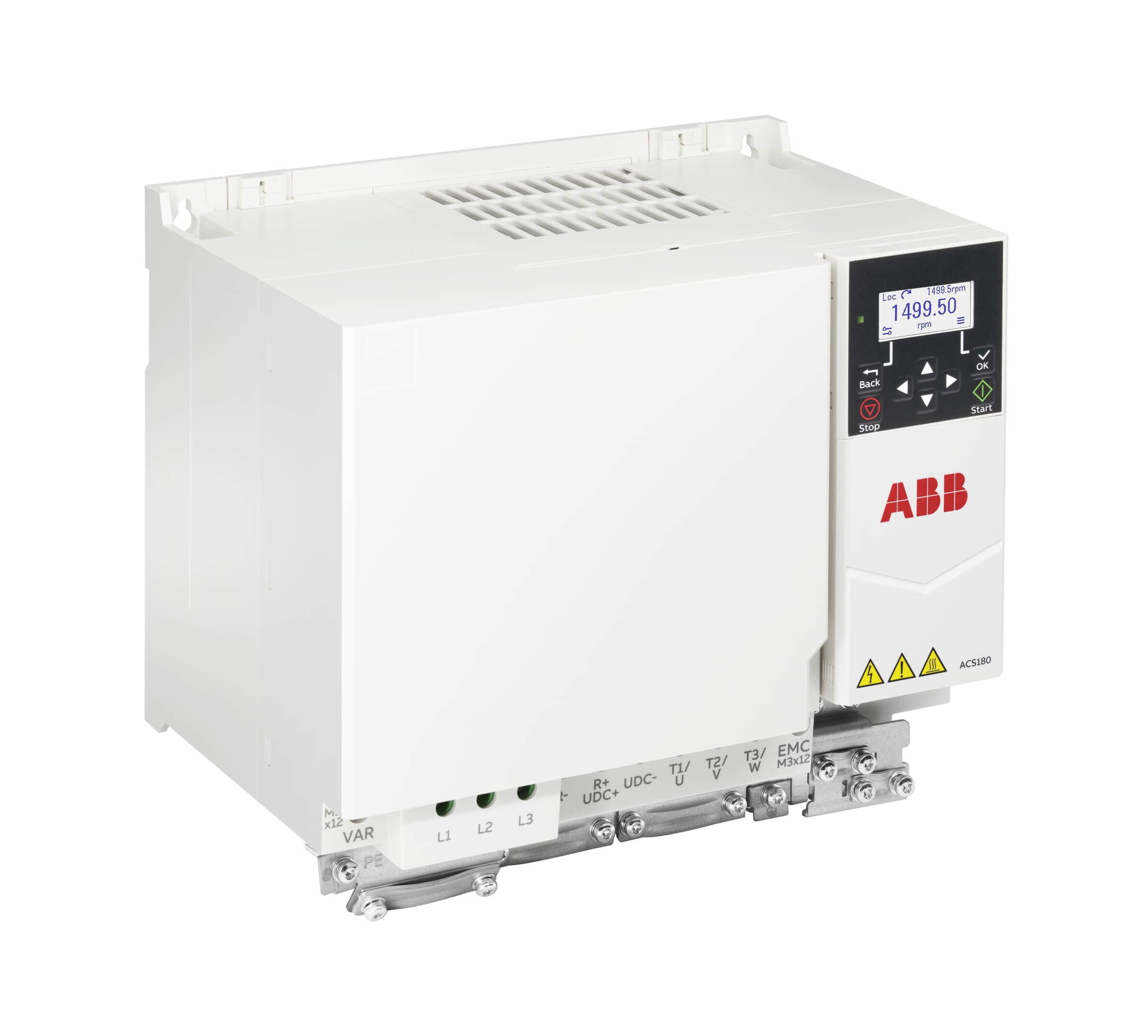 ACS180-04S-050A-4 Przemiennik 22kW, 50A, 3x380-480V, Filtr EMC Kat. C3, ikonowy panel sterowania (3AXD50000814558)