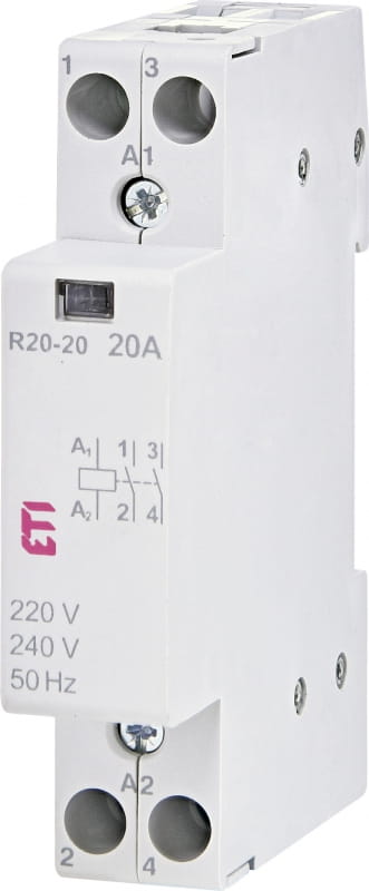 R20-20 Stycznik modułowy 2NO 20A, cewka 230V AC (002461210)